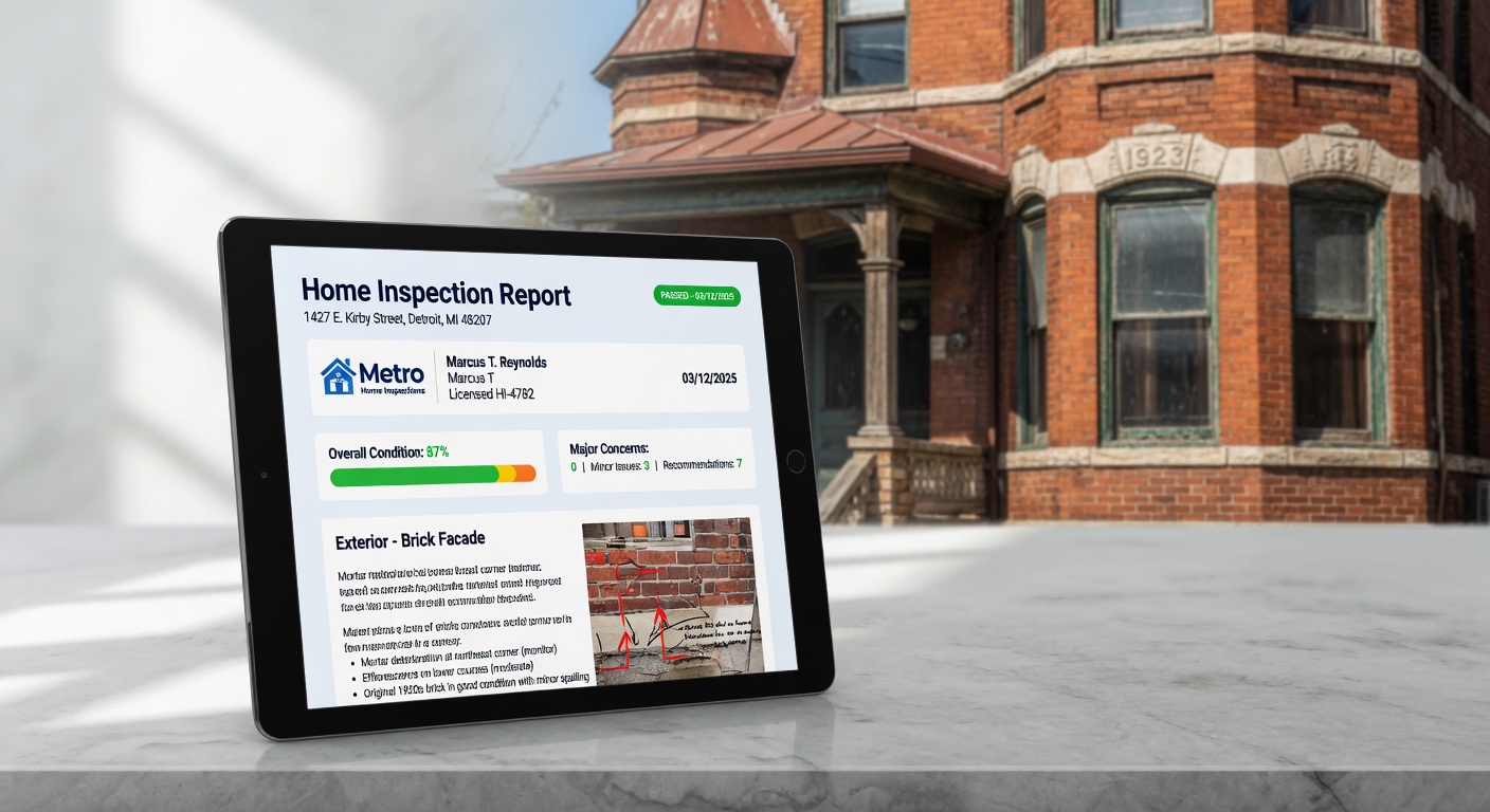 Digital inspection report on tablet